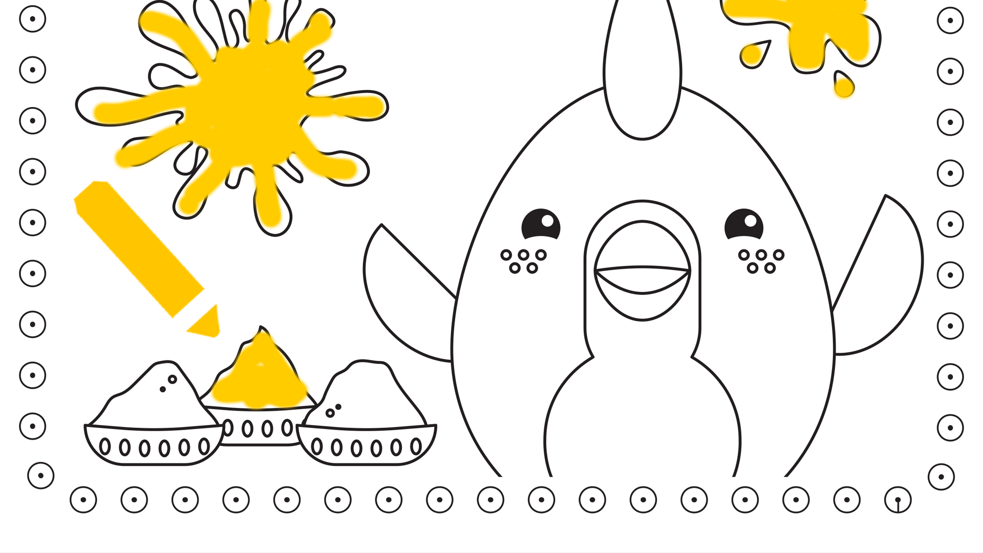 Holi Colouring Sheet - Cyw